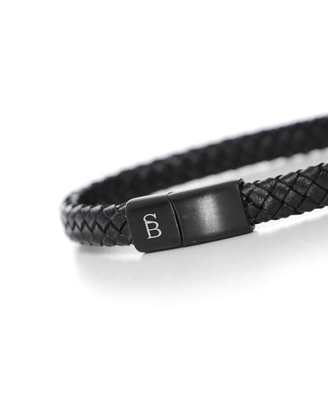 Steel and Barnett Black Edition Riley Leather Bracelet