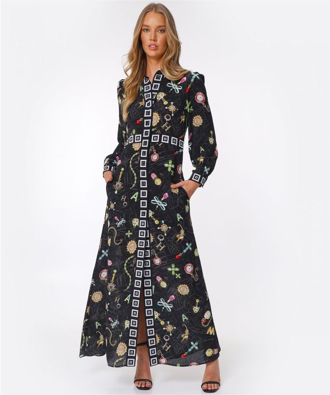 Hayley Menzies Maxi Silk Shirt Dress