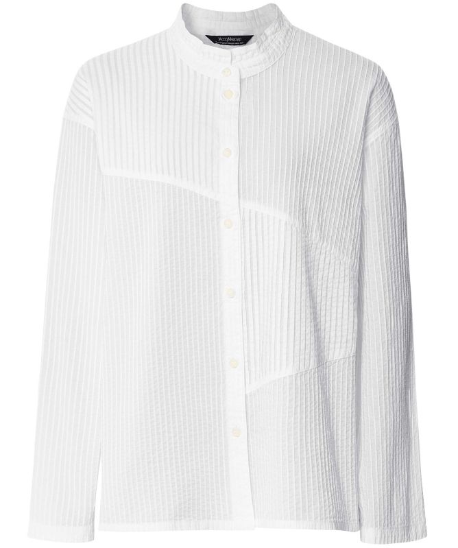 Yaccomaricard Pintuck Cotton Lawn Shirt