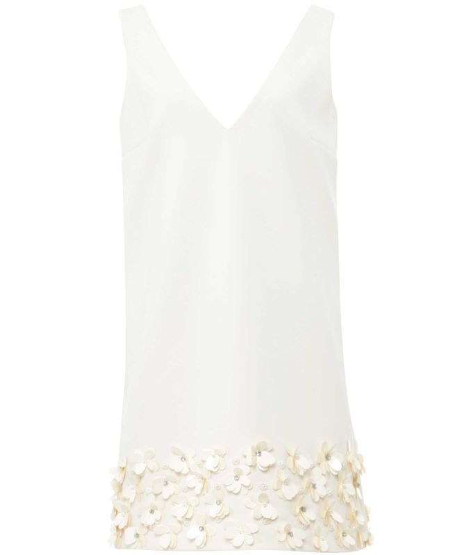 Self-Portrait Crepe 3D Sequin Mini Dress