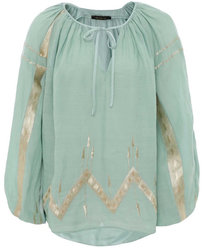 Greek Archaic Kori Embroidered Blouse