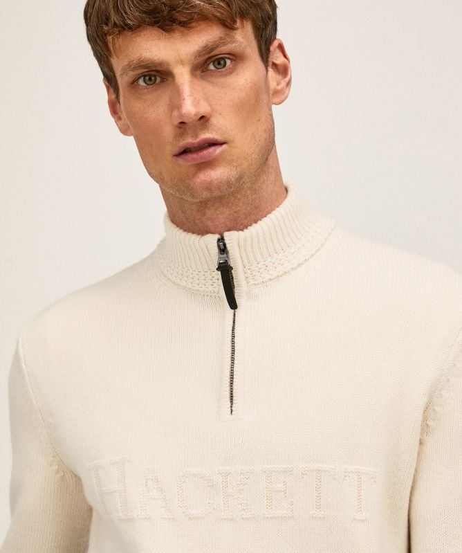 Hackett Merino Cashmere Half-Zip Sweater