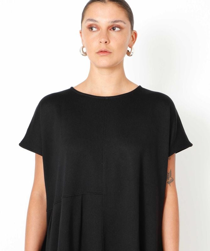 Sort Aarhus Drape Jersey Midi Dress