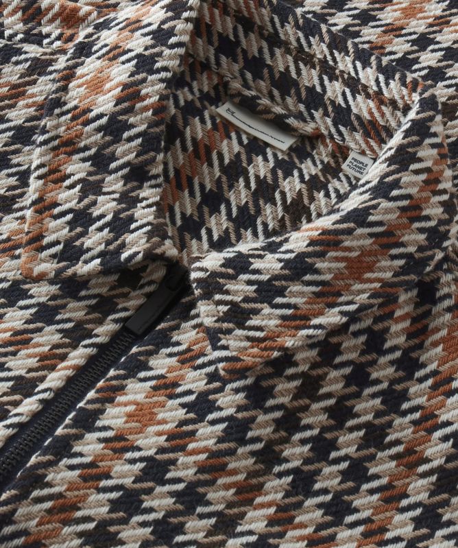 Knowledge Cotton Houndstooth Zipper Overshirt