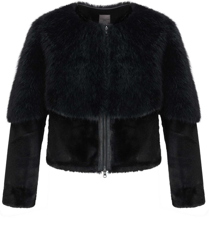 Urbancode Collarless Faux Fur Blouson Jacket