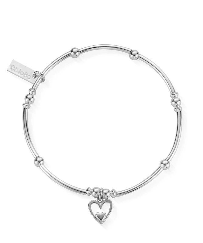 ChloBo Mini Noodle Ball Double Heart Bracelet
