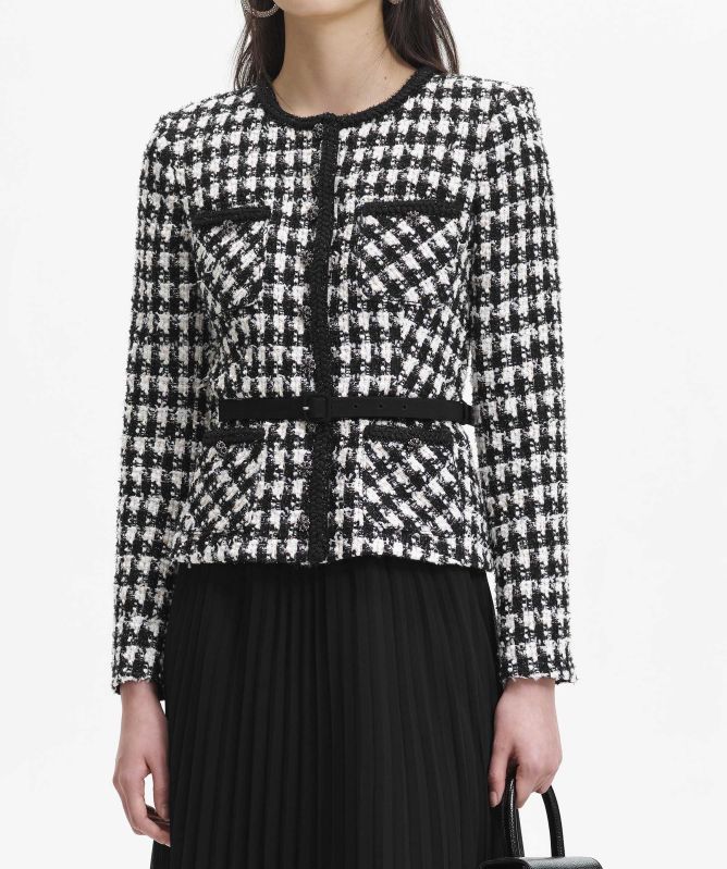 Self-Portrait Boucle Chiffon Midi Dress