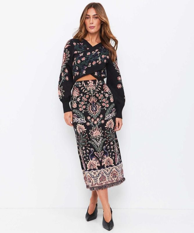 FARM Rio Marvellous Garden Midi Skirt