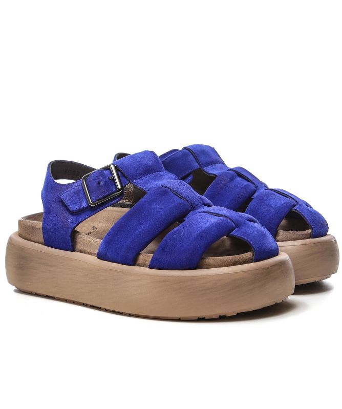 Lofina Suede Platform Cage Sandals