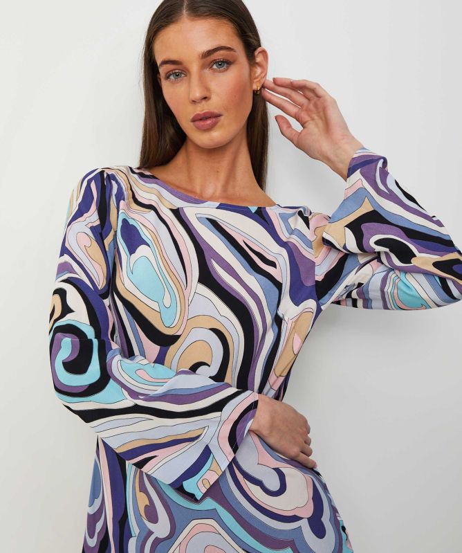 knee length dresses for ladies Rixo Ridley Silk Tiger Print Mini Dress