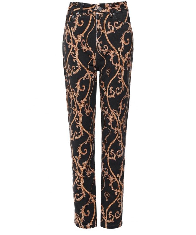 【関税&送料込】Ganni Printed Stretch Cotton Pant GANNI Black Organic Rope Print Jeans | Jules B