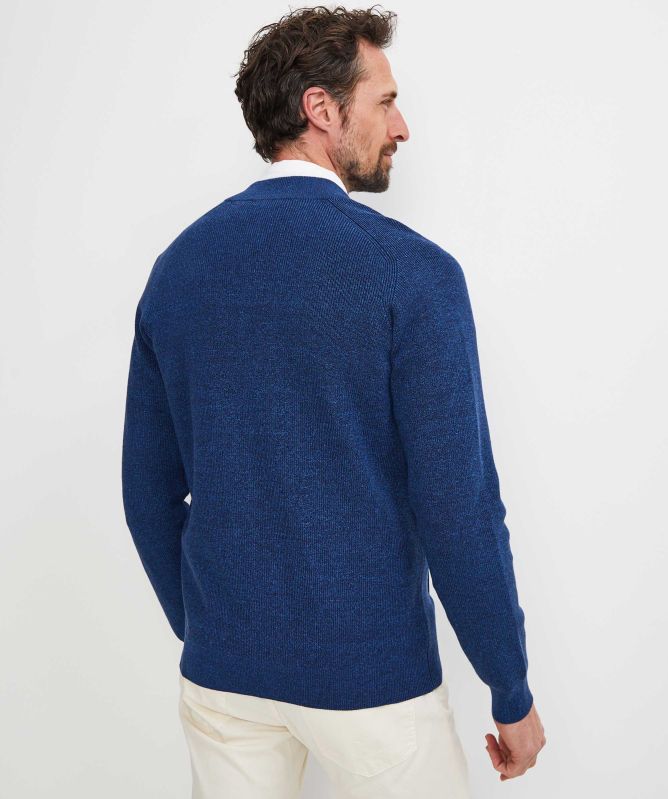Thomas Maine Merino Linen Zip Cardigan