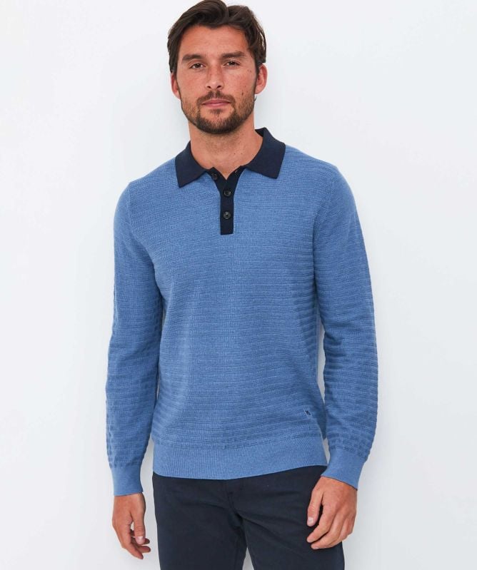 Paul Smith Long Sleeve Textured Polo Shirt