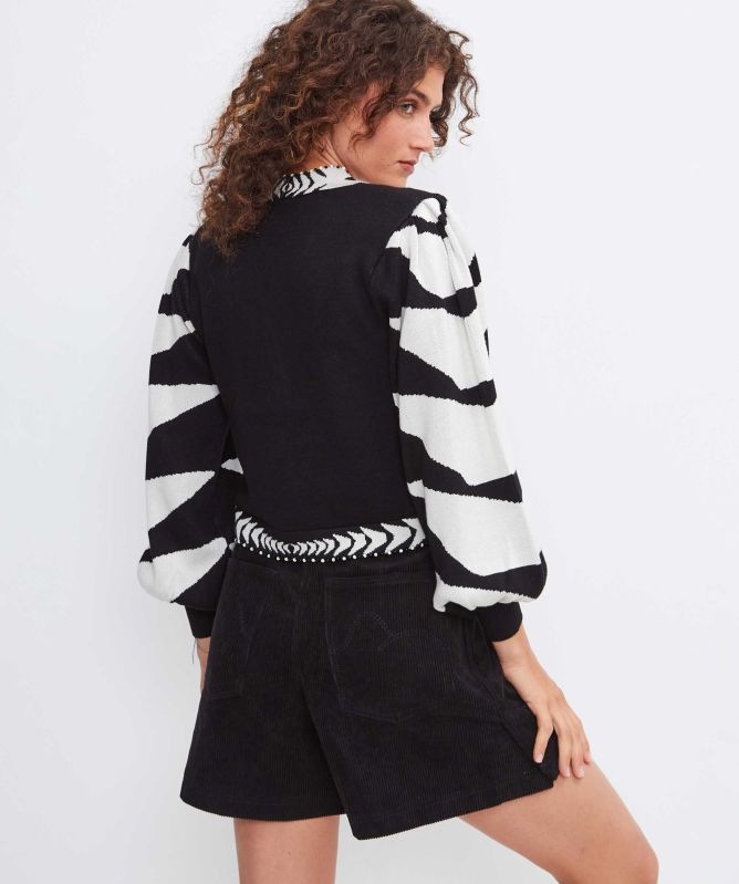 FARM Rio Palms Graphic Knit Cardigan