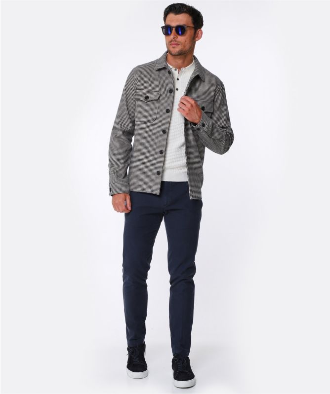 Hartford Cotton Linen Houndstooth Daytona Jacket