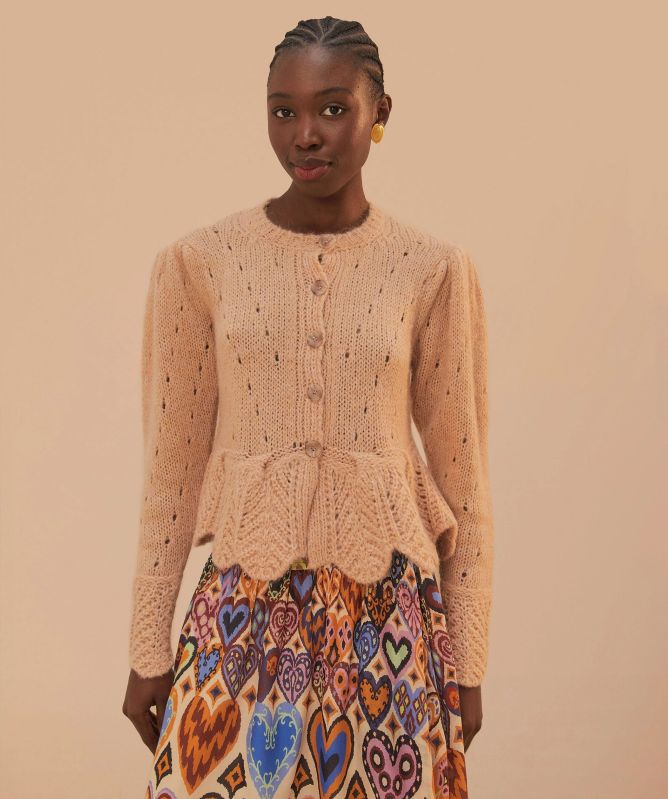 トップス rurumu: asymmetry ruffle knit cardigan rurumu: asymmetry ruffle knit cardigan