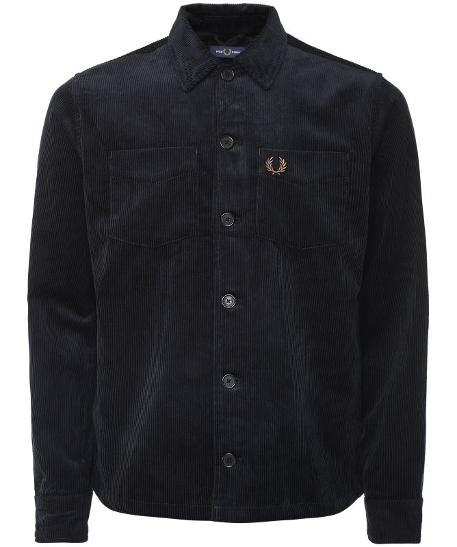 本日限定価格　超美品　FRED PERRY Corduroy Overshirt Fleece Overshirt - Hunting Green / Champagne / Champagne
