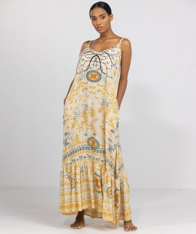 Inoa Brisbane Silk V-Neck Maxi Dress