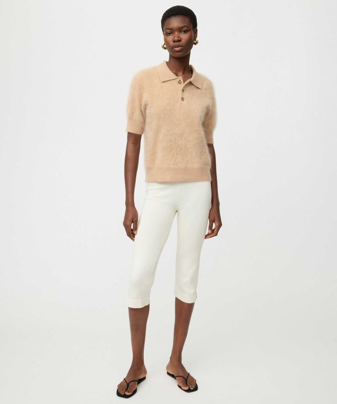 Soft Goat Brushed Pique Polo Sweater