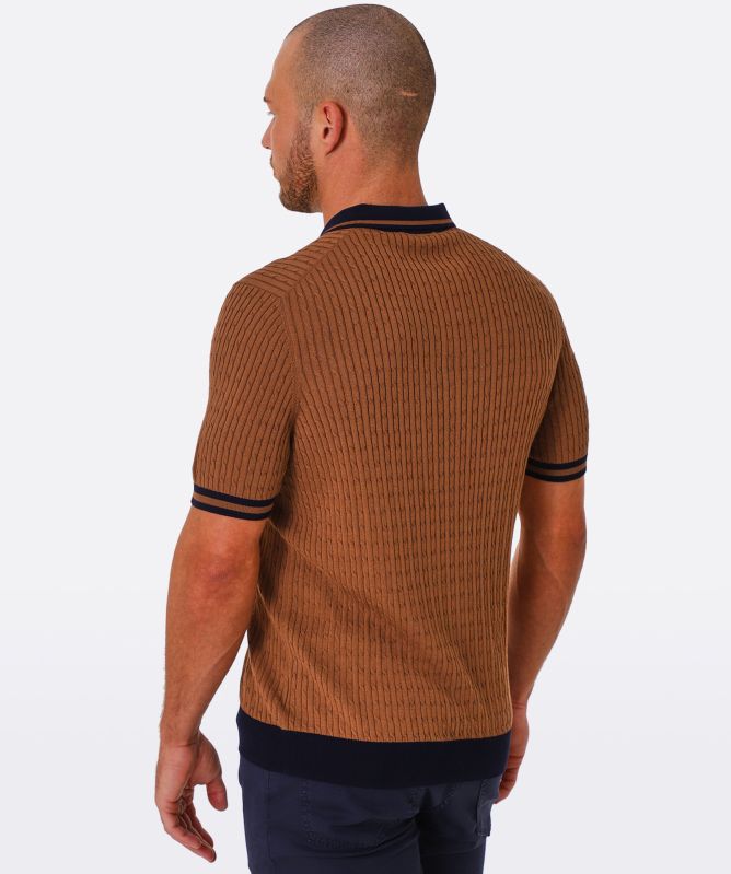 Gran Sasso Knitted Contrast Trim Polo Shirt