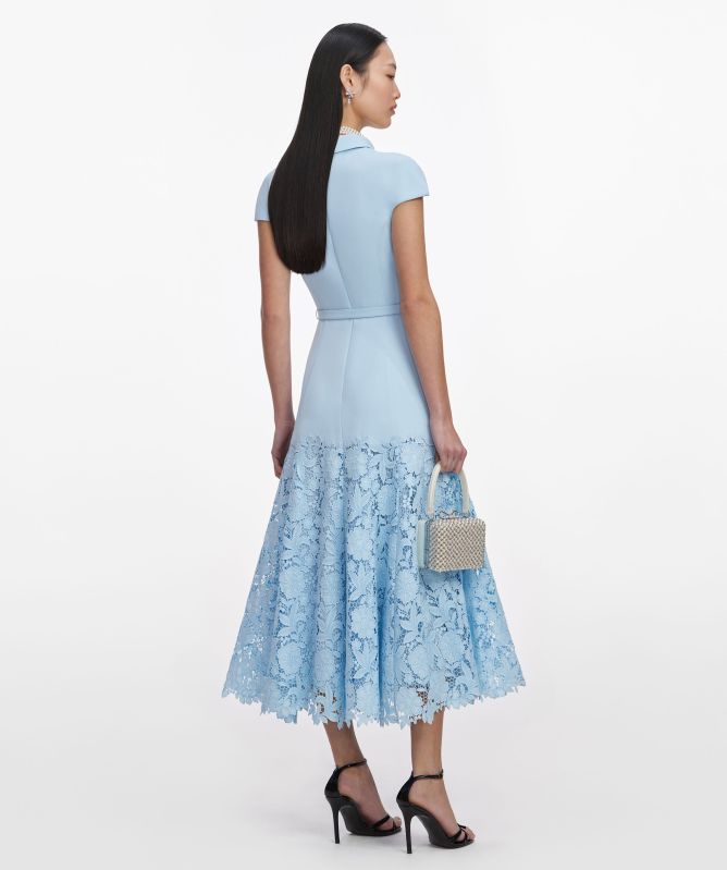 Self-Portrait Crepe Lace Midi Dress
