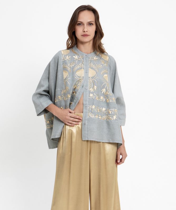 Greek Archaic Kori Blossom Oversized Shirt