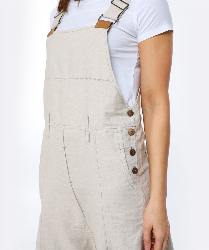 Lurdes Bergada Cropped Linen Blend Overalls