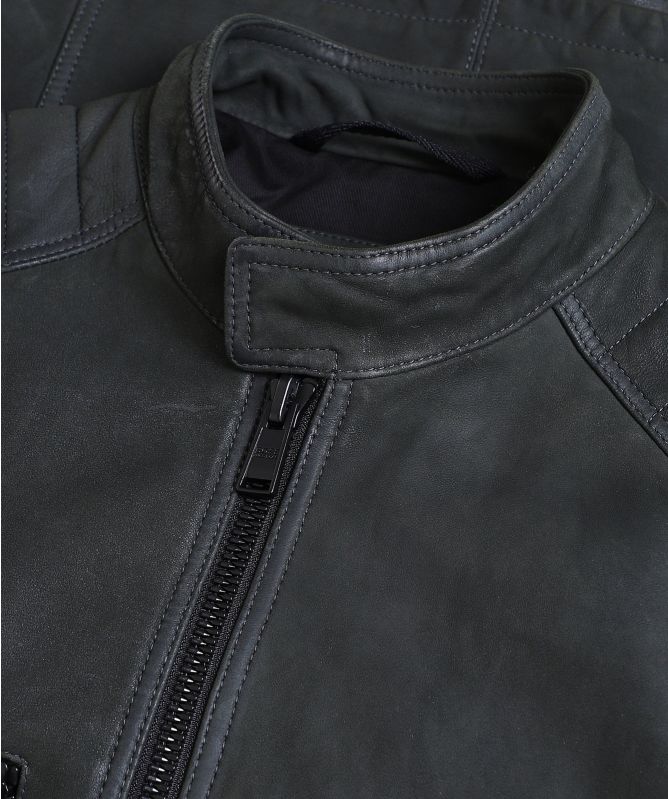 BOSS Slim Fit Leather Jasslo Jacket