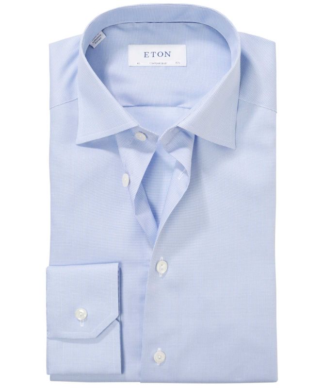 Eton Contemporary Fit Micro Houndstooth Shirt