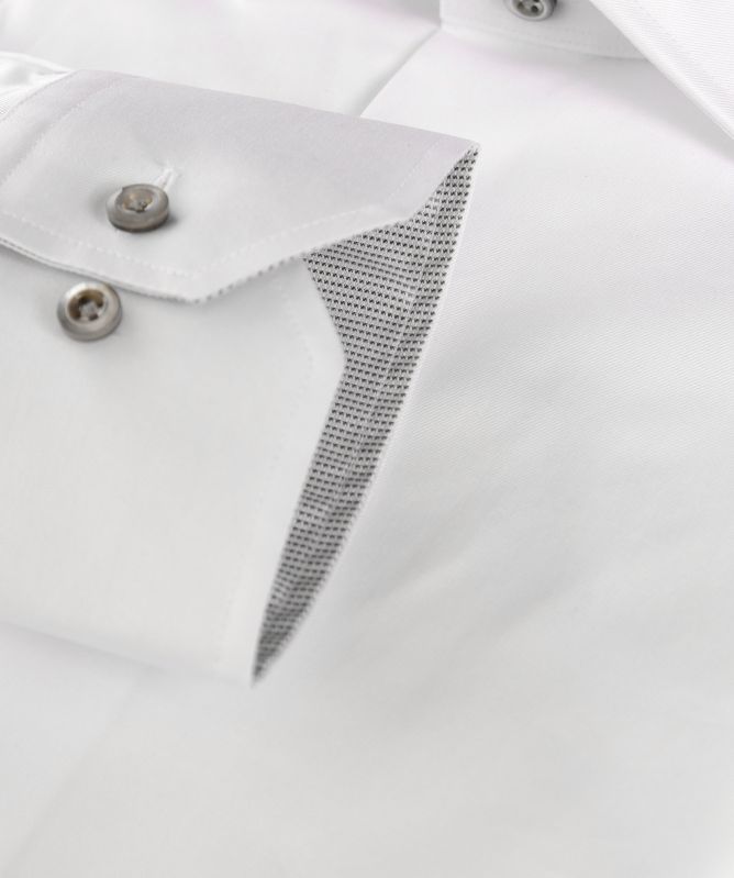 Stenstroms Slimline Pin Dot Trim Shirt