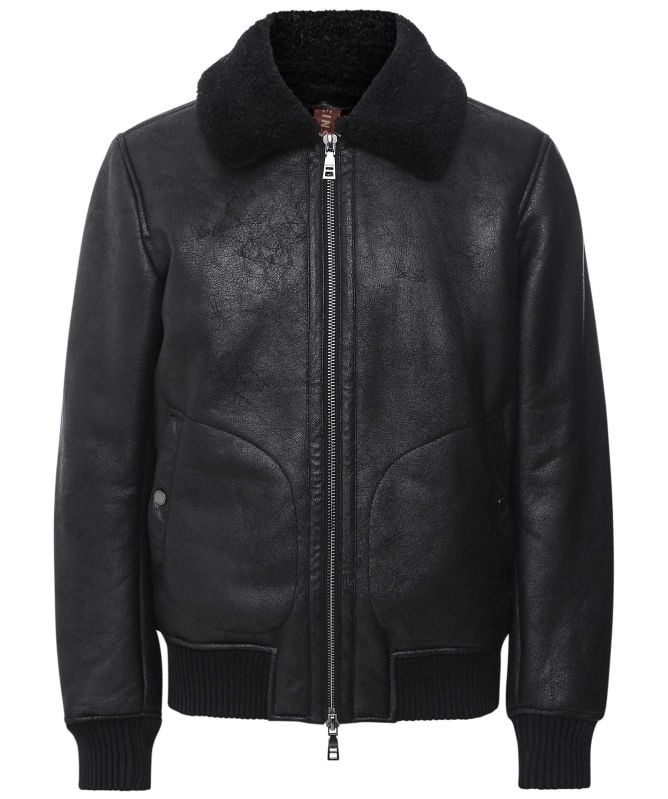 Seinse Faux Leather Bomber Jacket