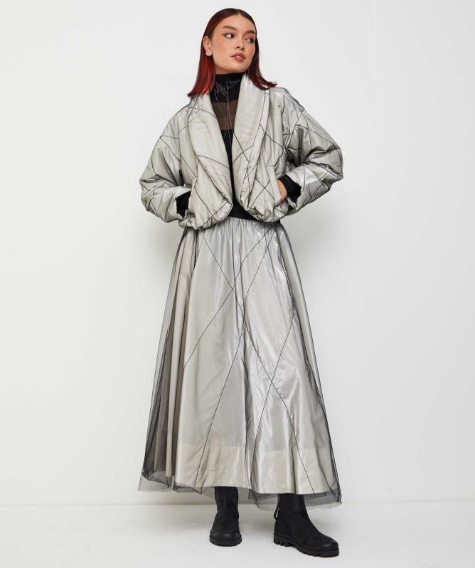 Bize Shiny Cropped Puffer Jacket