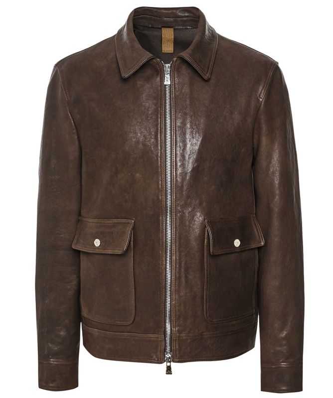 J. Blades Leather Zip Jacket