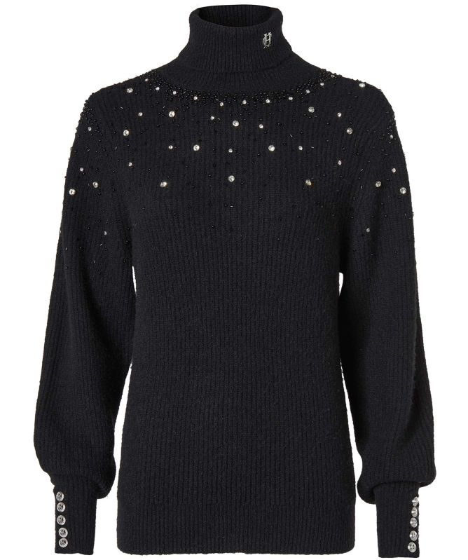 Holland Cooper Kelsie Rib Embellished Roll Neck Jumper