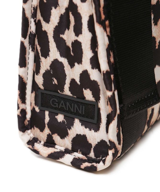 GANNI Mini Leopard Tech Tote Bag