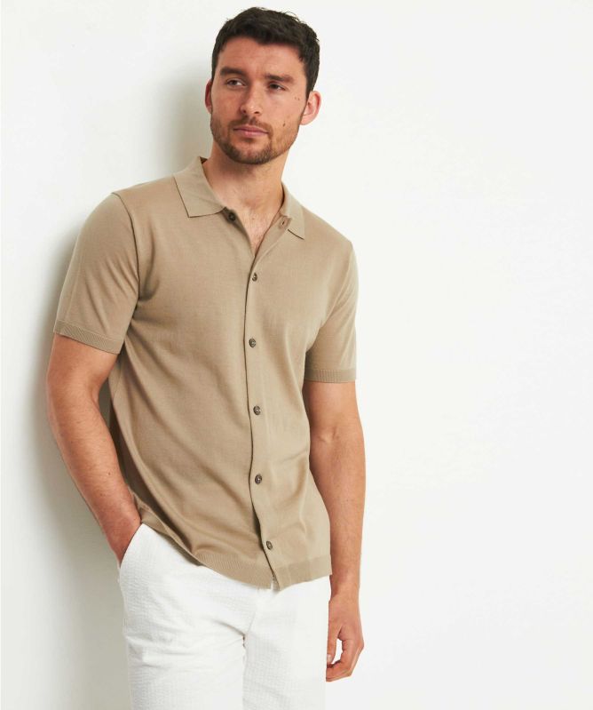 Thomas Maine Knitted Short Sleeve Shirt