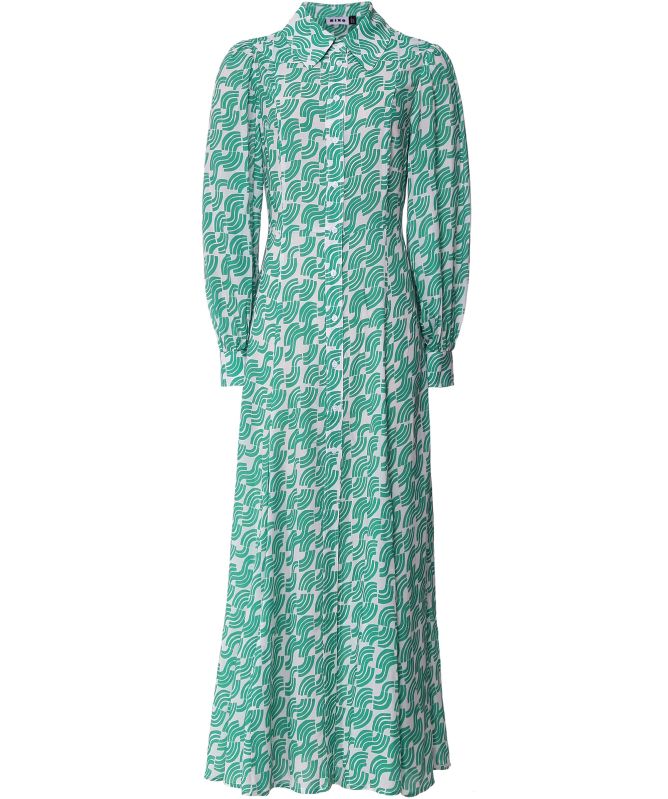 green leaf shirt dress Midi Shirt Dress