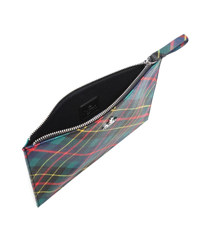 Vivienne Westwood Derby Tartan Coated Canvas Pouch