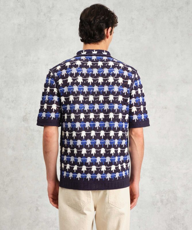 Wax London Crochet Knit Porto Shirt