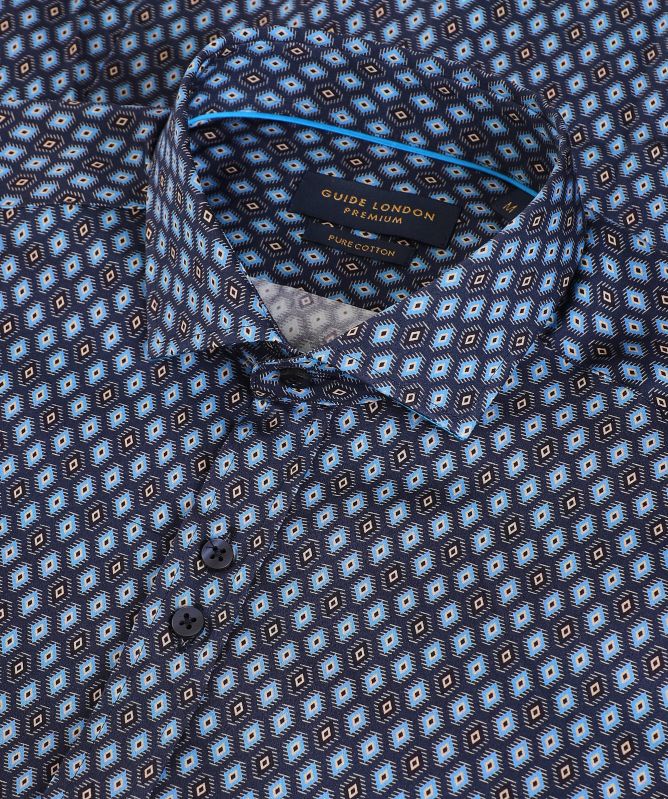 Guide London Slim Fit Geometric Shirt