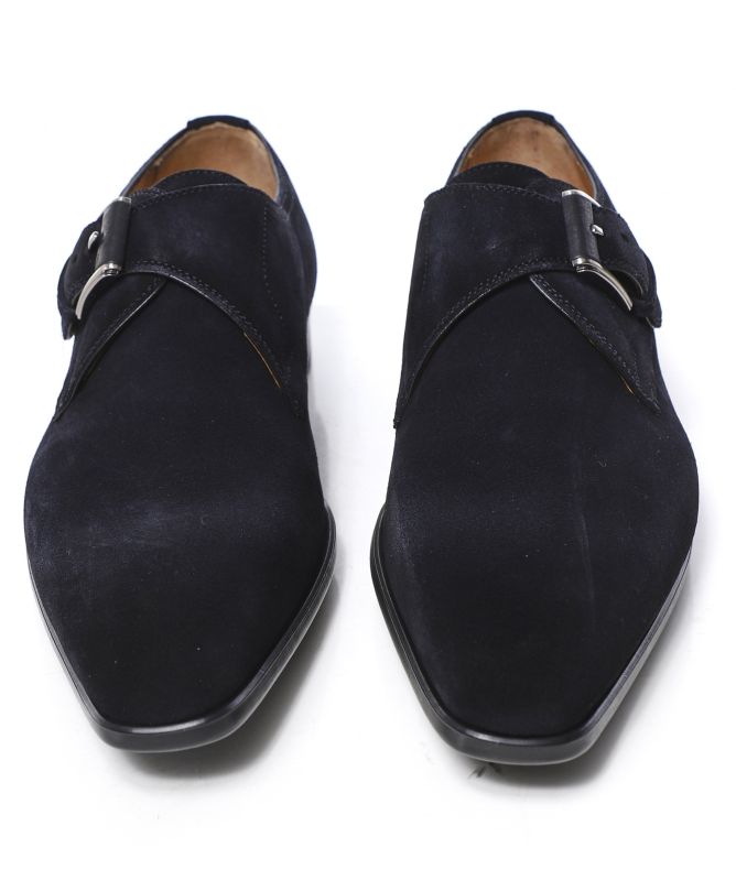 Magnanni Suede Monk Strap Shoes