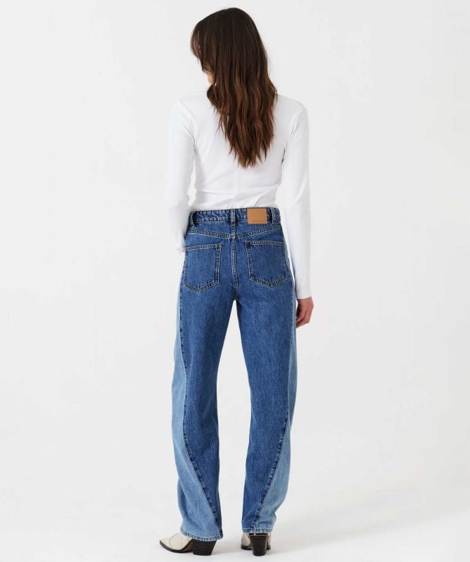 Seventy + Mochi Nina Barrel Leg Two Tone Jeans