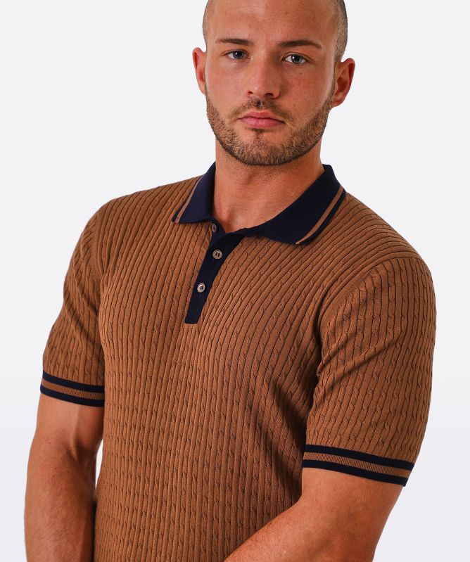 Gran Sasso Knitted Contrast Trim Polo Shirt
