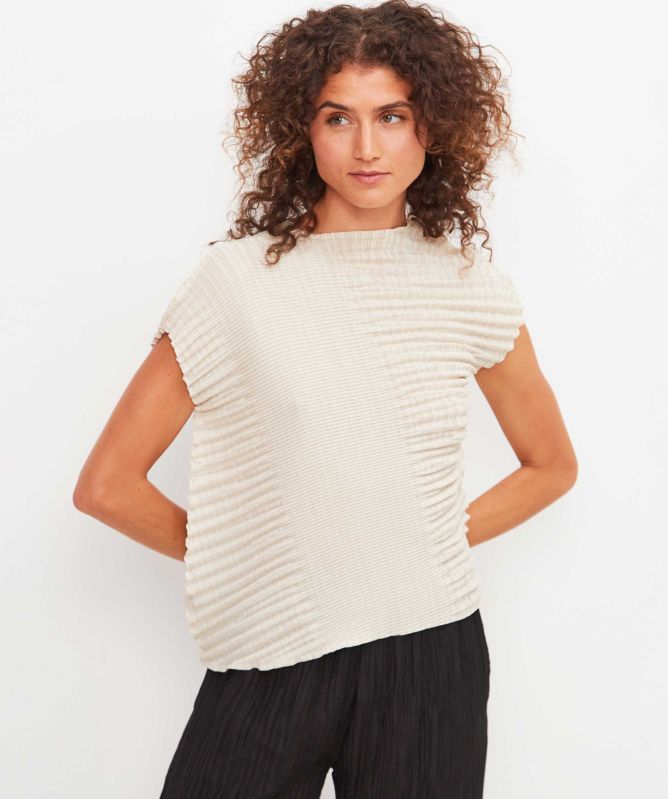 Thanny Pleated Short Sleeve Top