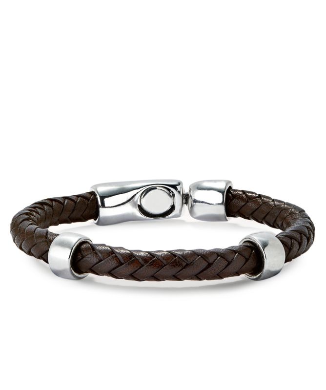 UNOde50 Braided Leather Clasp Bracelet