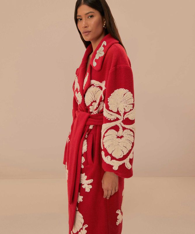 FARM Rio Red Helen Fleece Coat