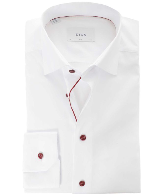 Eton Slim Fit Contrast Trim Shirt