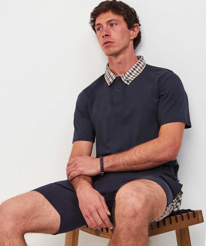 Aquascutum Club Check Collar Polo Shirt