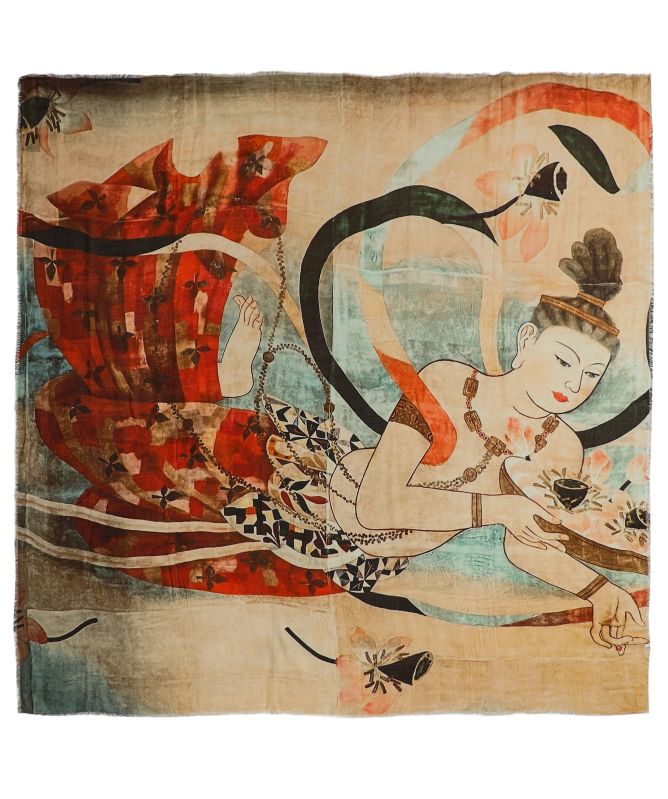 Talking Walls Ela Senso-ji Silk Scarf