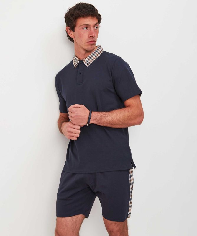 Aquascutum Club Check Collar Polo Shirt
